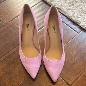 L'AGENCE Blush Suede Pointed Heels